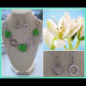 Haute Heirloom Green Necklace & Earring Set, $5